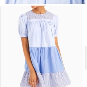 NEW WITH TAGS. ENGLISH FACTORY/ tnuck Quinn Dress Mini Swing Blue